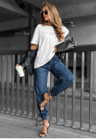 Tricou z nadrukiem Chocolate Mood Alb