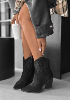 zamszowe Botine Ghete cowboy I Moved On negre