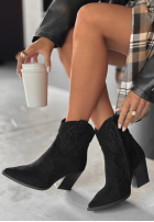 zamszowe Botine Ghete cowboy I Moved On negre