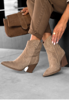 zamszowe Botine Ghete cowboy I Moved On bej