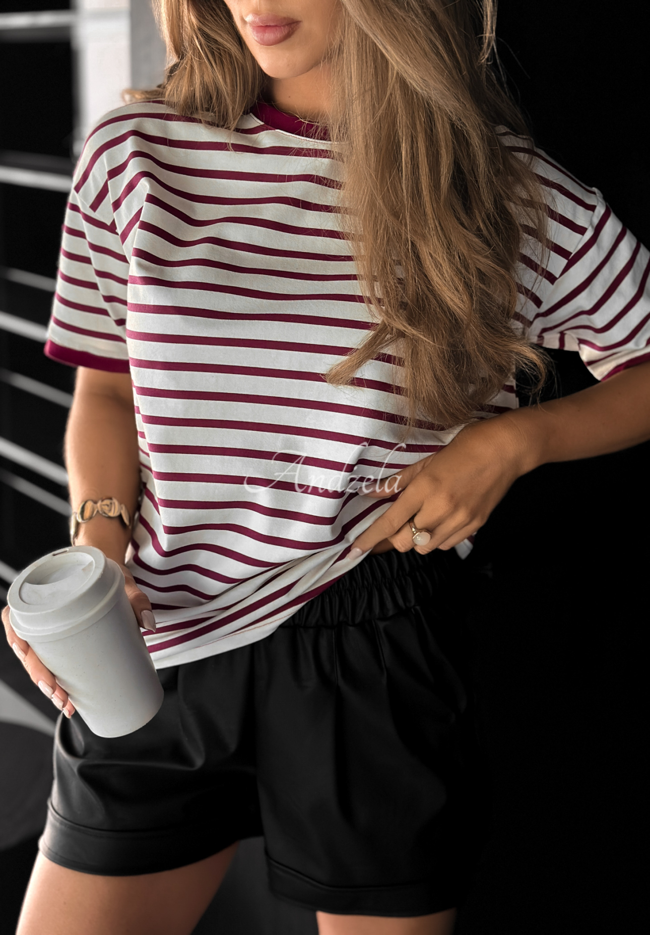 Tricou în dungi Long Story