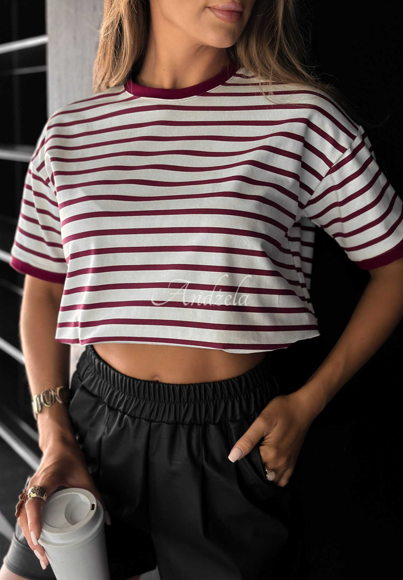 Tricou în dungi Long Story