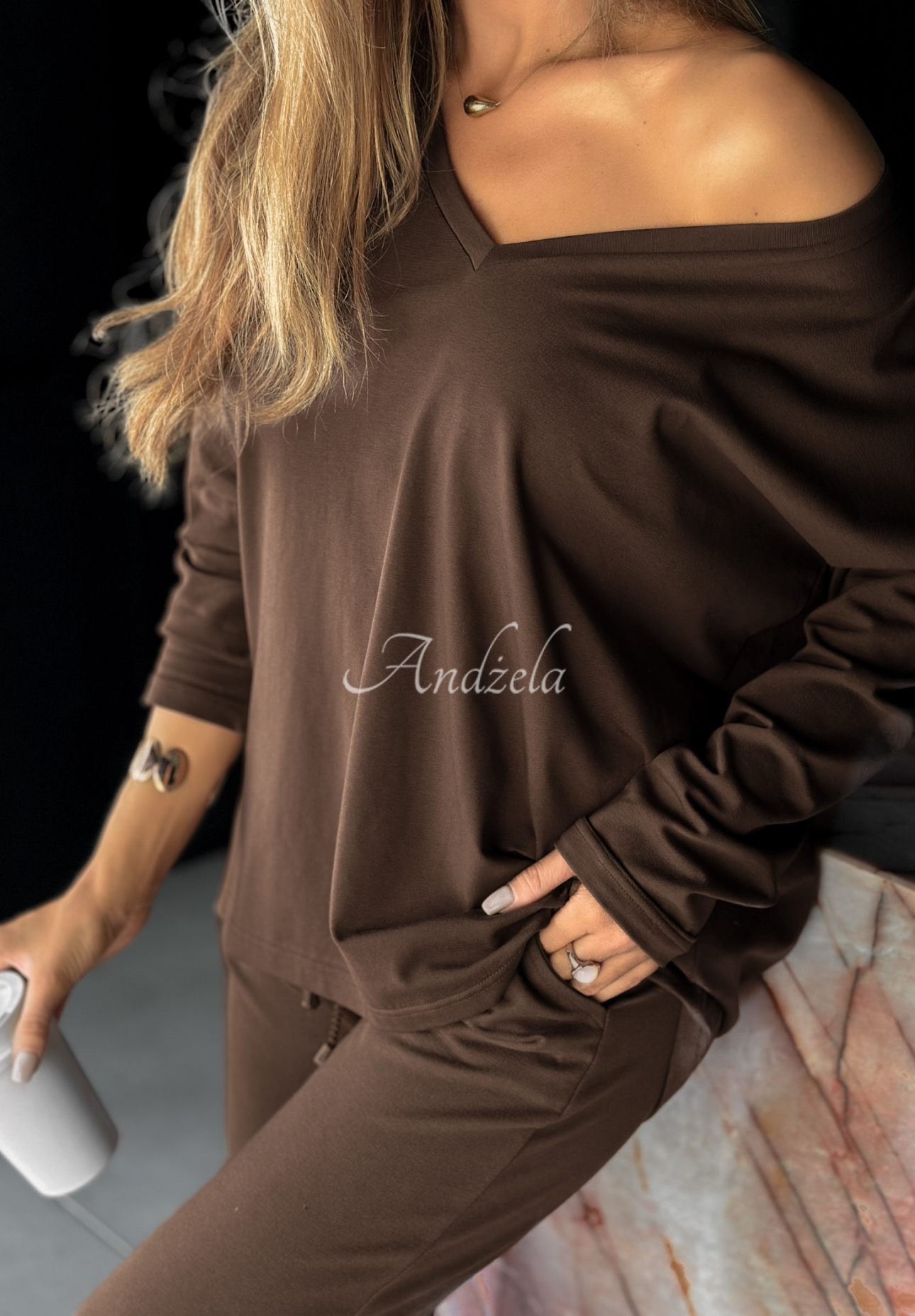 Bluză oversize cu mâneci lungi Cascade