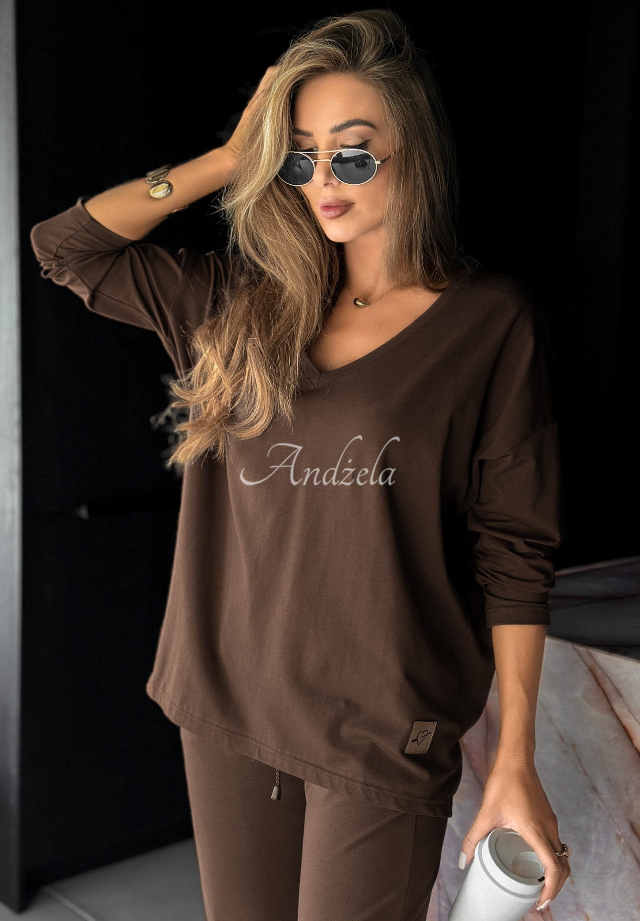 Bluză oversize cu mâneci lungi Cascade