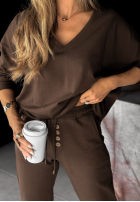 din material textil Pantaloni Meet Me Today ciocolatii
