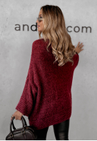 Pulover oversize Gentle Cuddle burgundowy