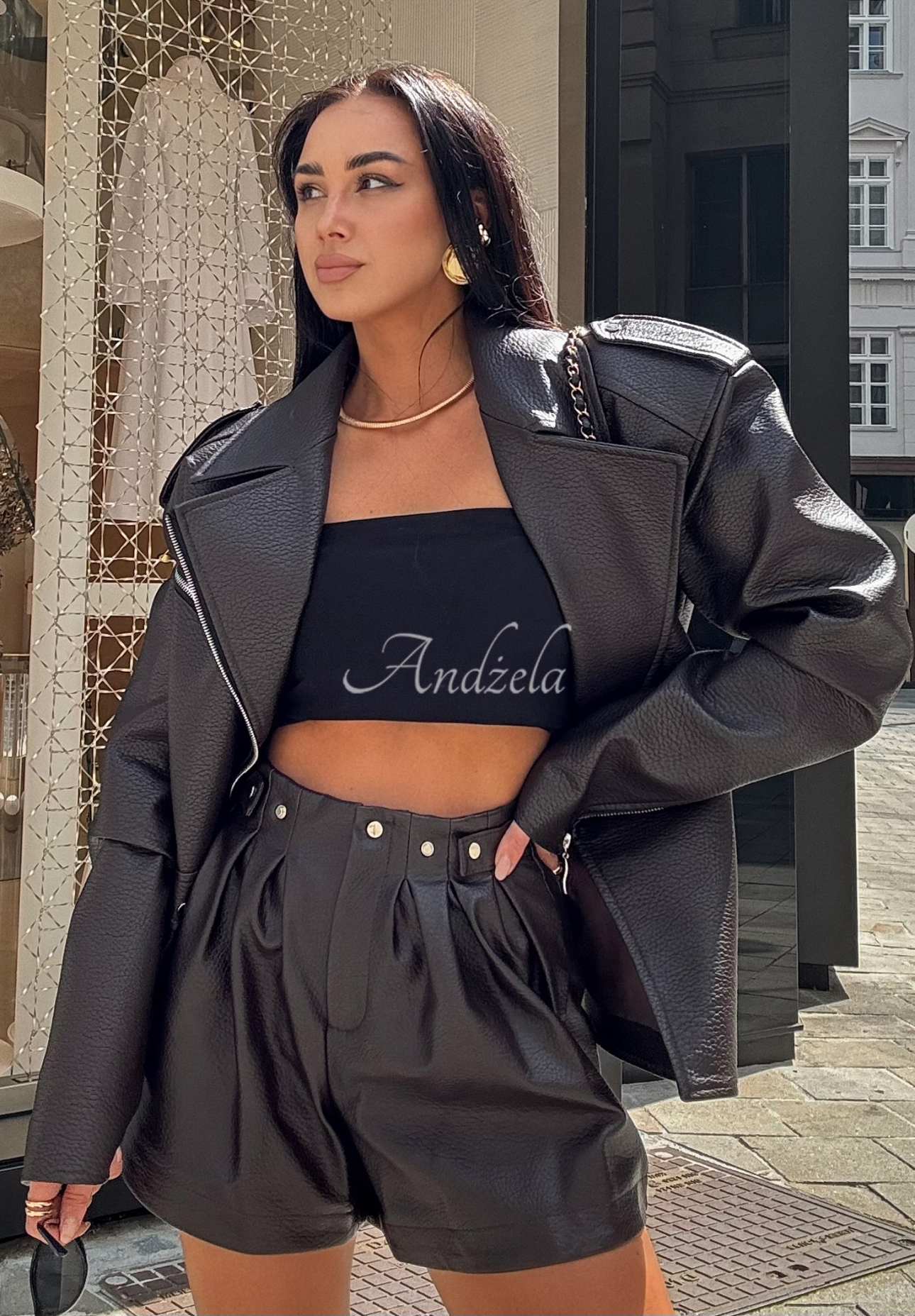 Pantaloni scurți din piele La Milla Back To Me