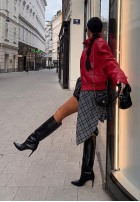 Skórzana kurtka Geacă biker Told Him No roșie
