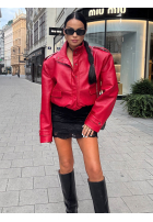 Skórzana kurtka Geacă biker Told Him No roșie