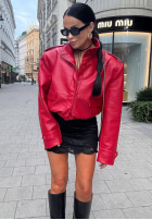 Skórzana kurtka Geacă biker Told Him No roșie