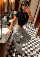 Pantaloni din denim z przetarciami La Milla Look At Her albastre