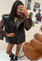 Scurtă Bluză cu model tip panteră La Milla Don’t Text Back ciocolatie
