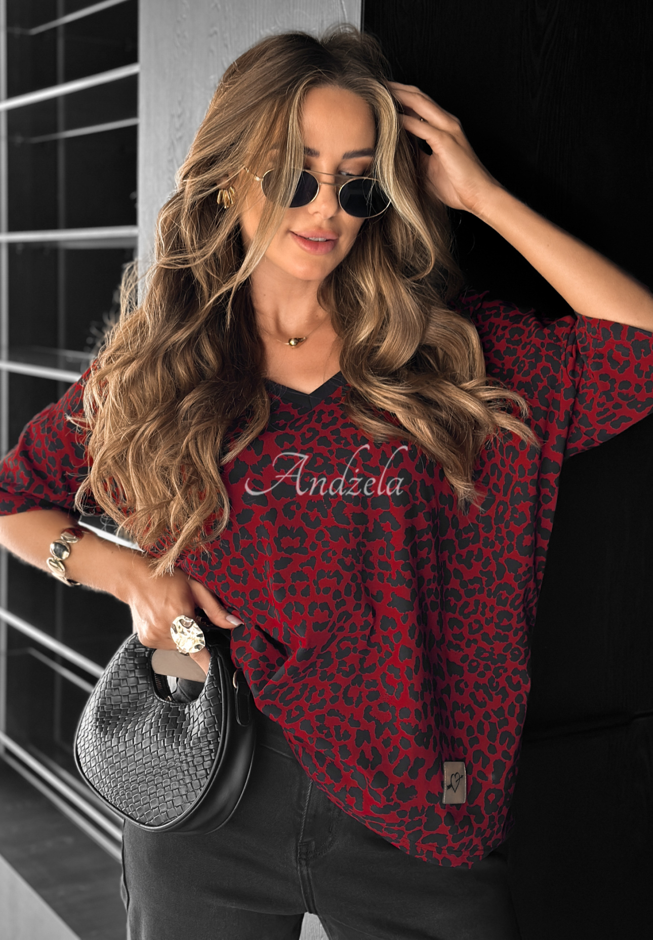 Tricou oversize cu imprimeu leopard Cascade