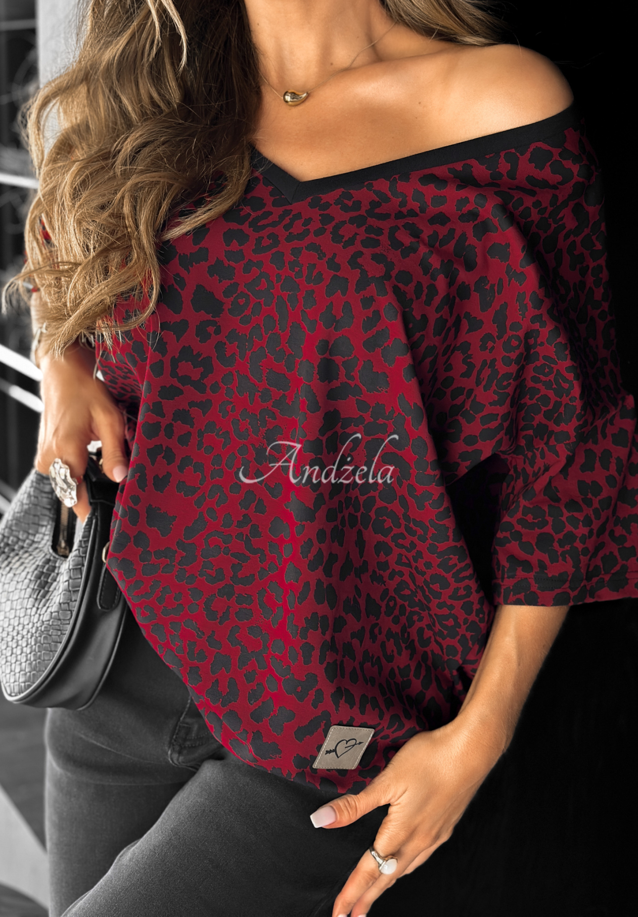 Tricou oversize cu imprimeu leopard Cascade