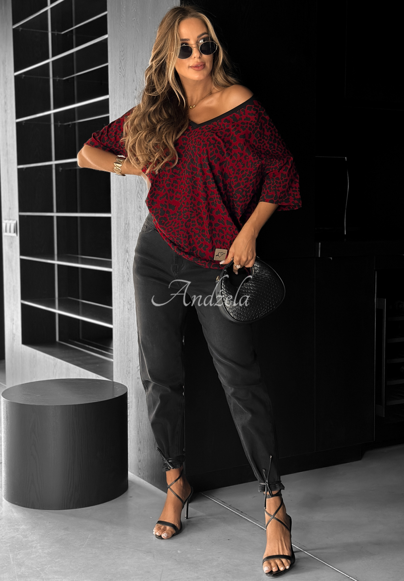 Tricou oversize cu imprimeu leopard Cascade