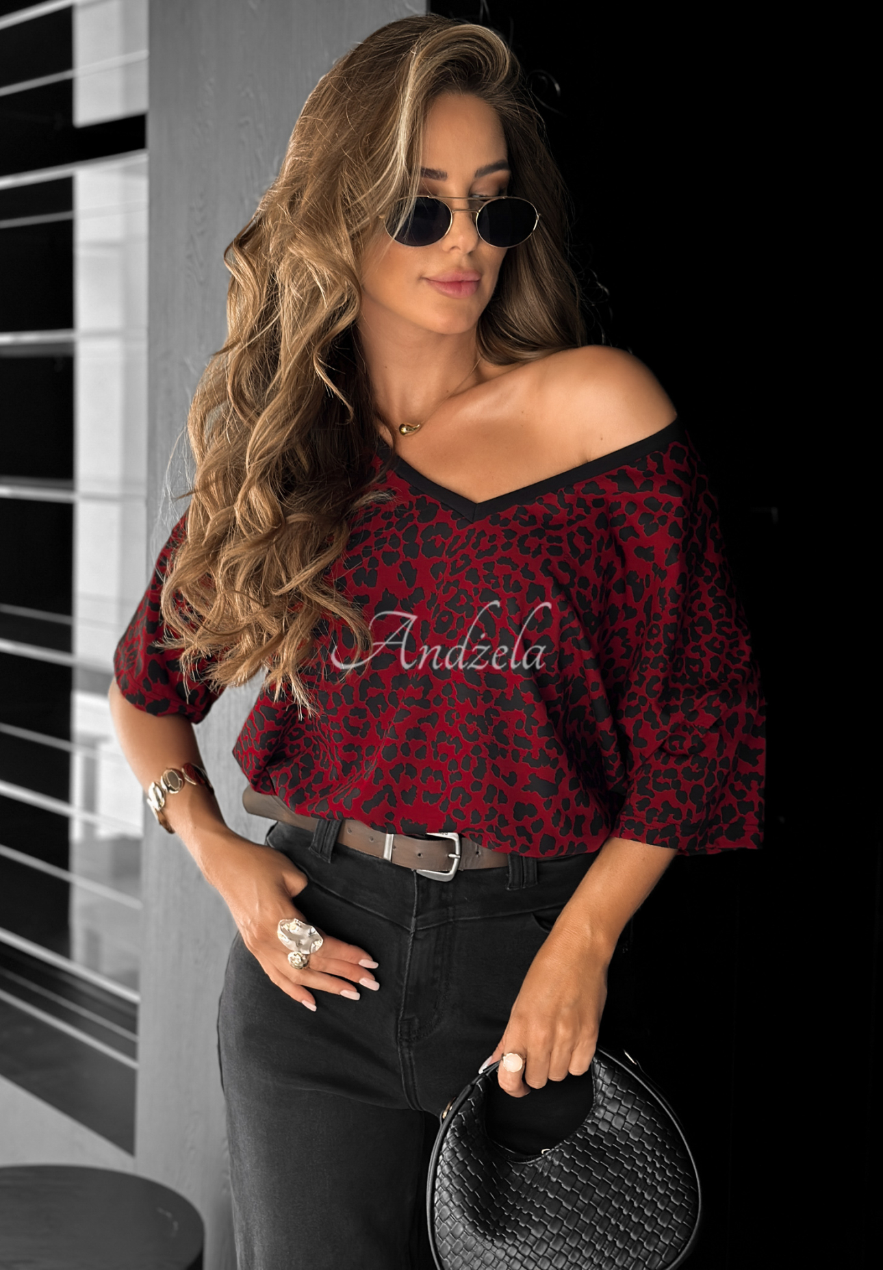 Tricou oversize cu imprimeu leopard Cascade