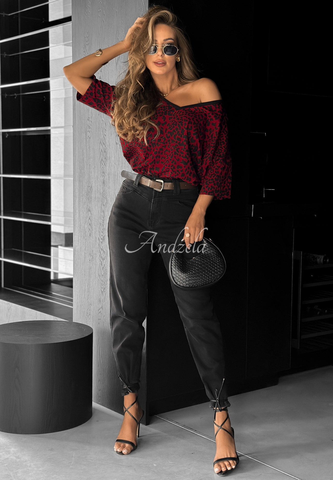 Tricou oversize cu imprimeu leopard Cascade
