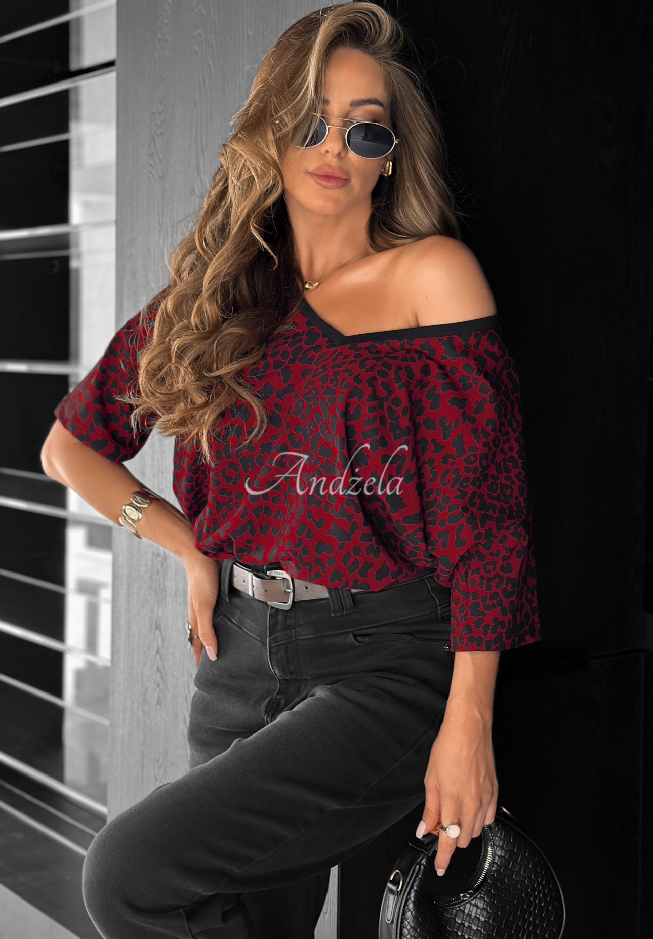 Tricou oversize cu imprimeu leopard Cascade