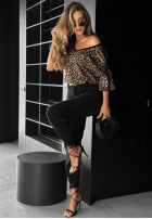 Pantaloni din denim z paskiem mom fit Don’t Wait negre