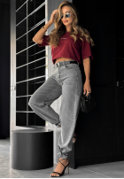 Pantaloni din denim wide leg In This Silence gri