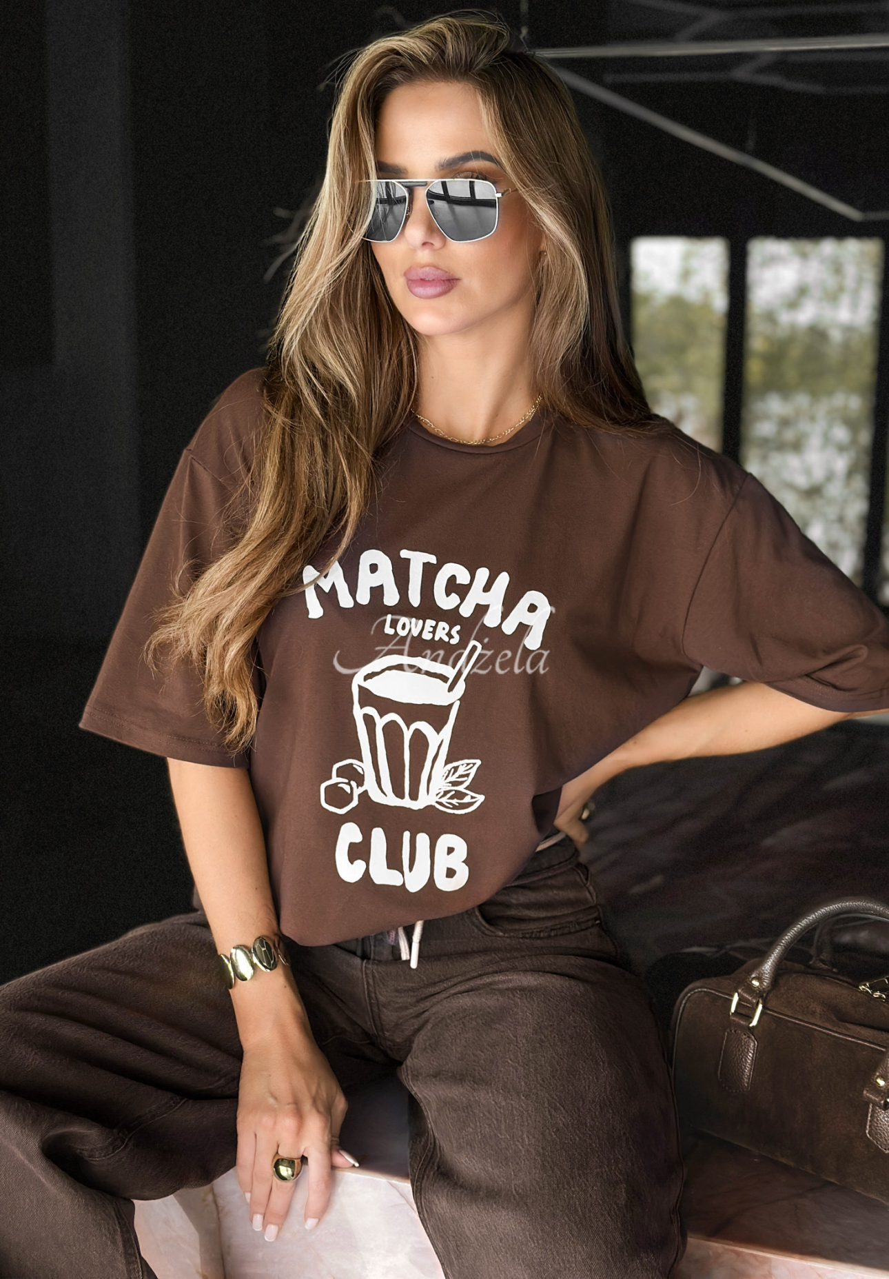 Tricou cu imprimeu Matcha Club