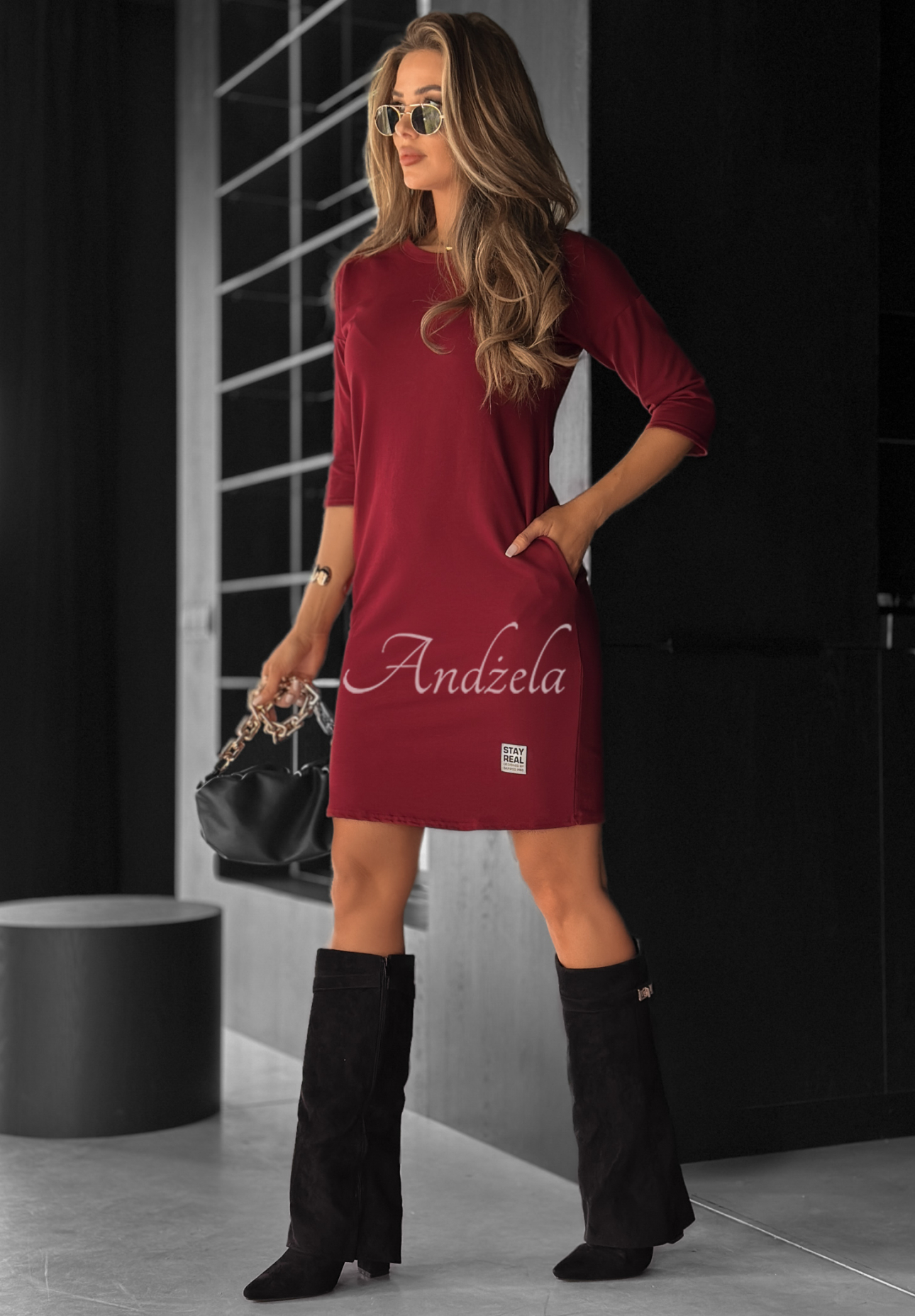 Rochie tunică Stay Real cu buzunare