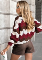 Krótki Cardigan Don’t Text Me czekoladowo-burgundowy