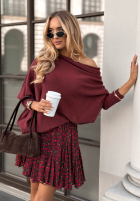 Pulover oversize Found Each Other burgundowy