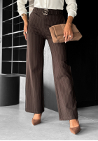 din material textil Pantaloni w paski One More Time ciocolatii