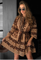 Rochie cu model tip panteră z koronką Next Please bej