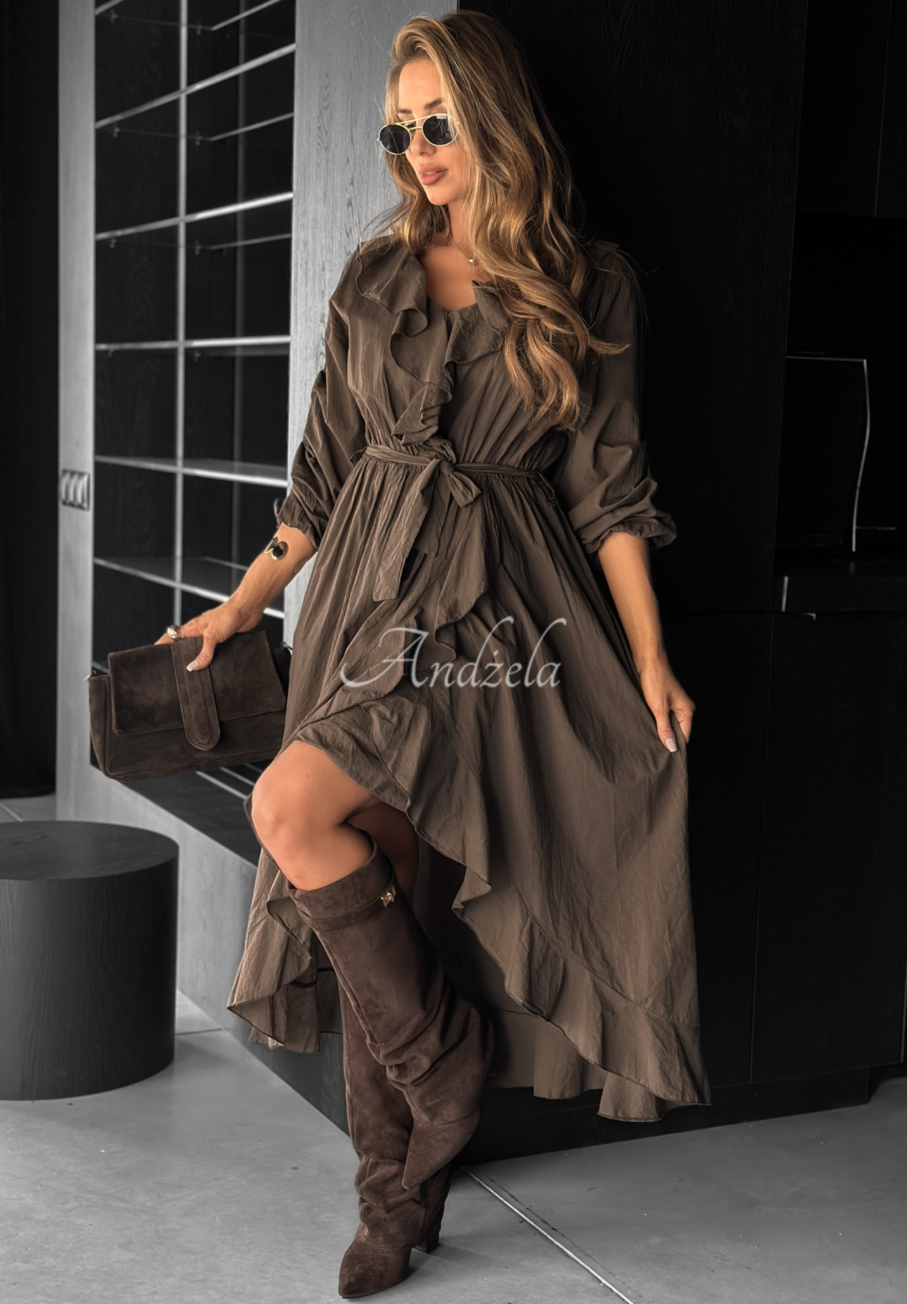 Rochie midi cu volănaș Waiting Again