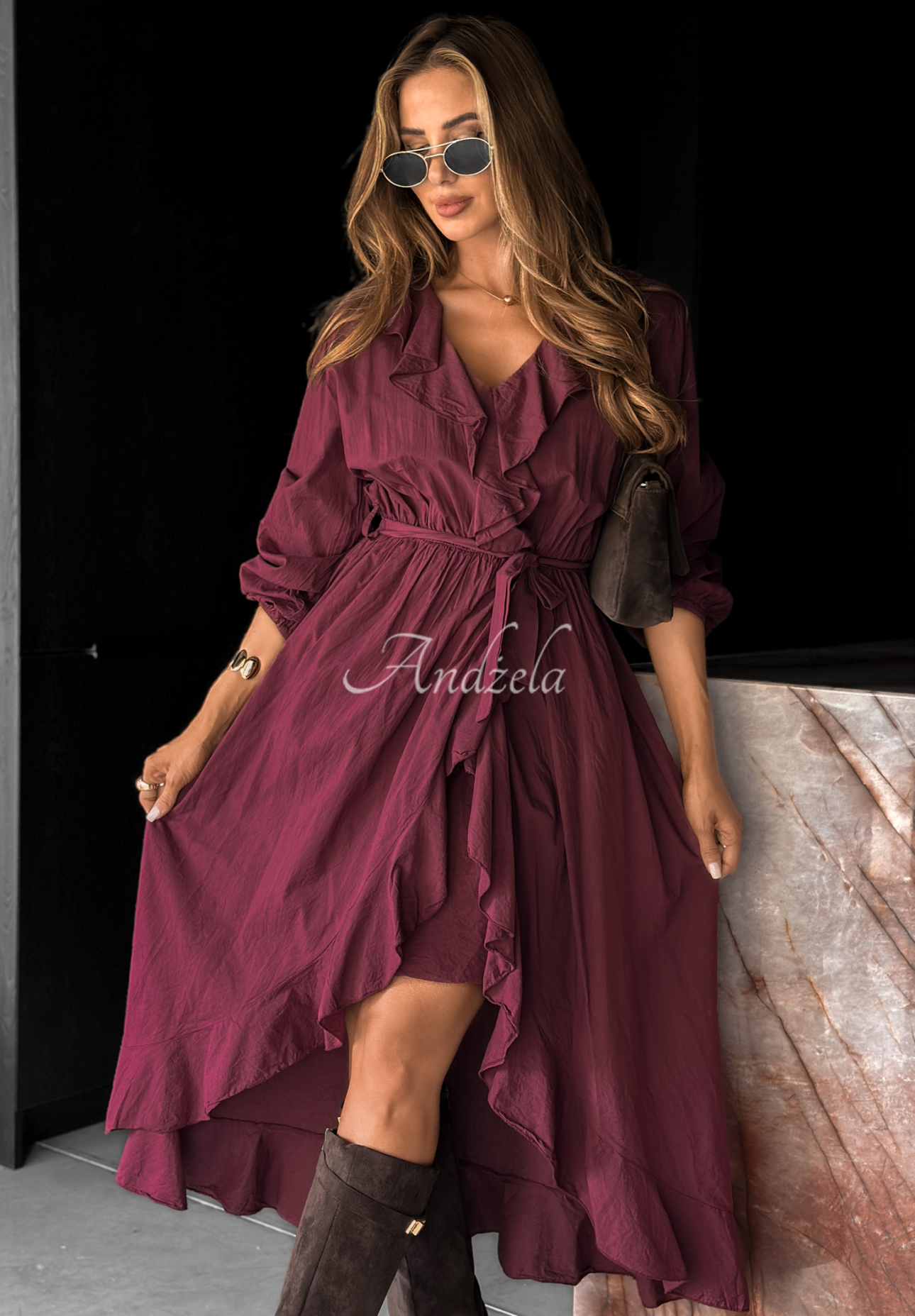 Rochie midi cu volănaș Waiting Again