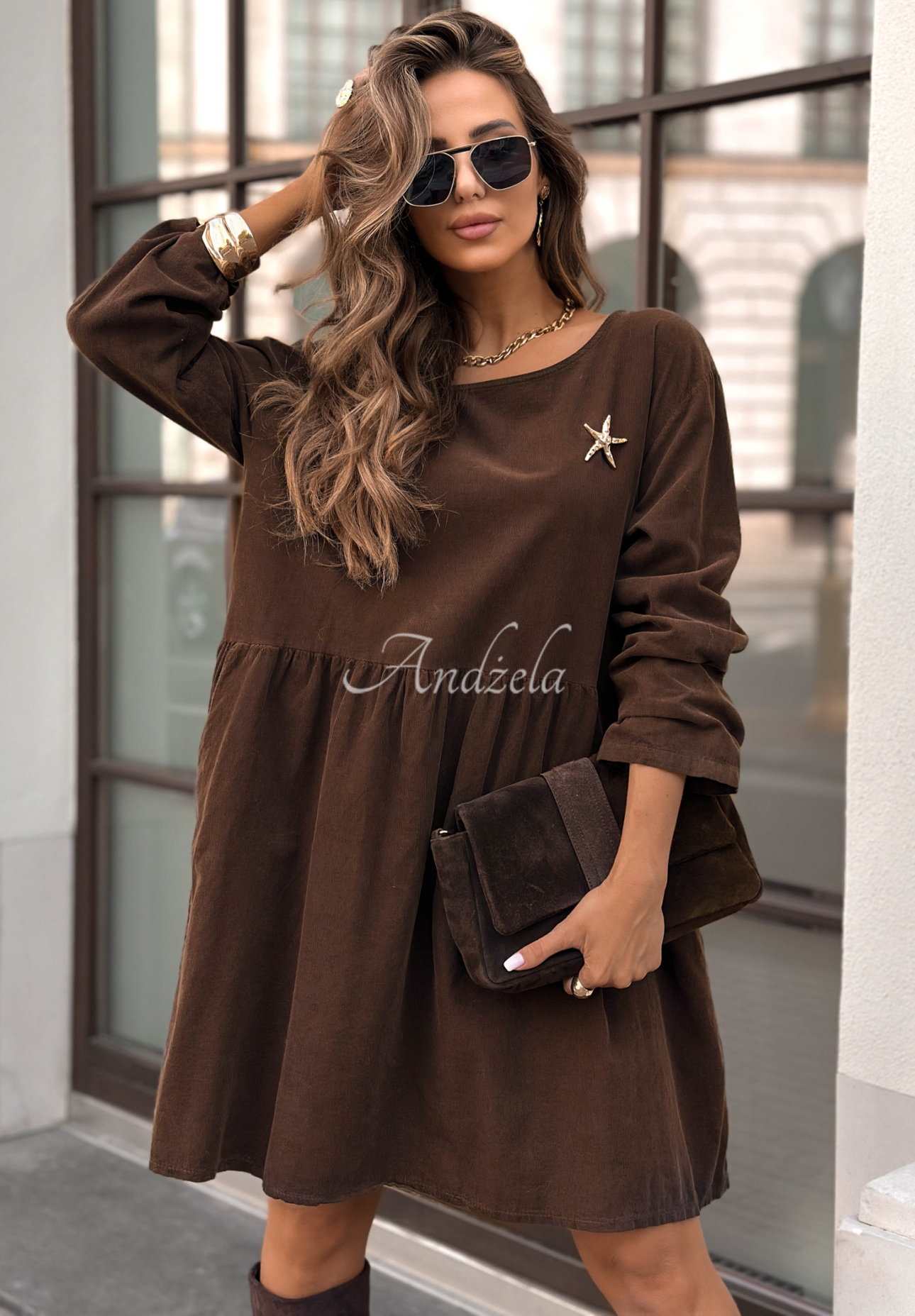Rochie mini din catifea raiată I Meant That