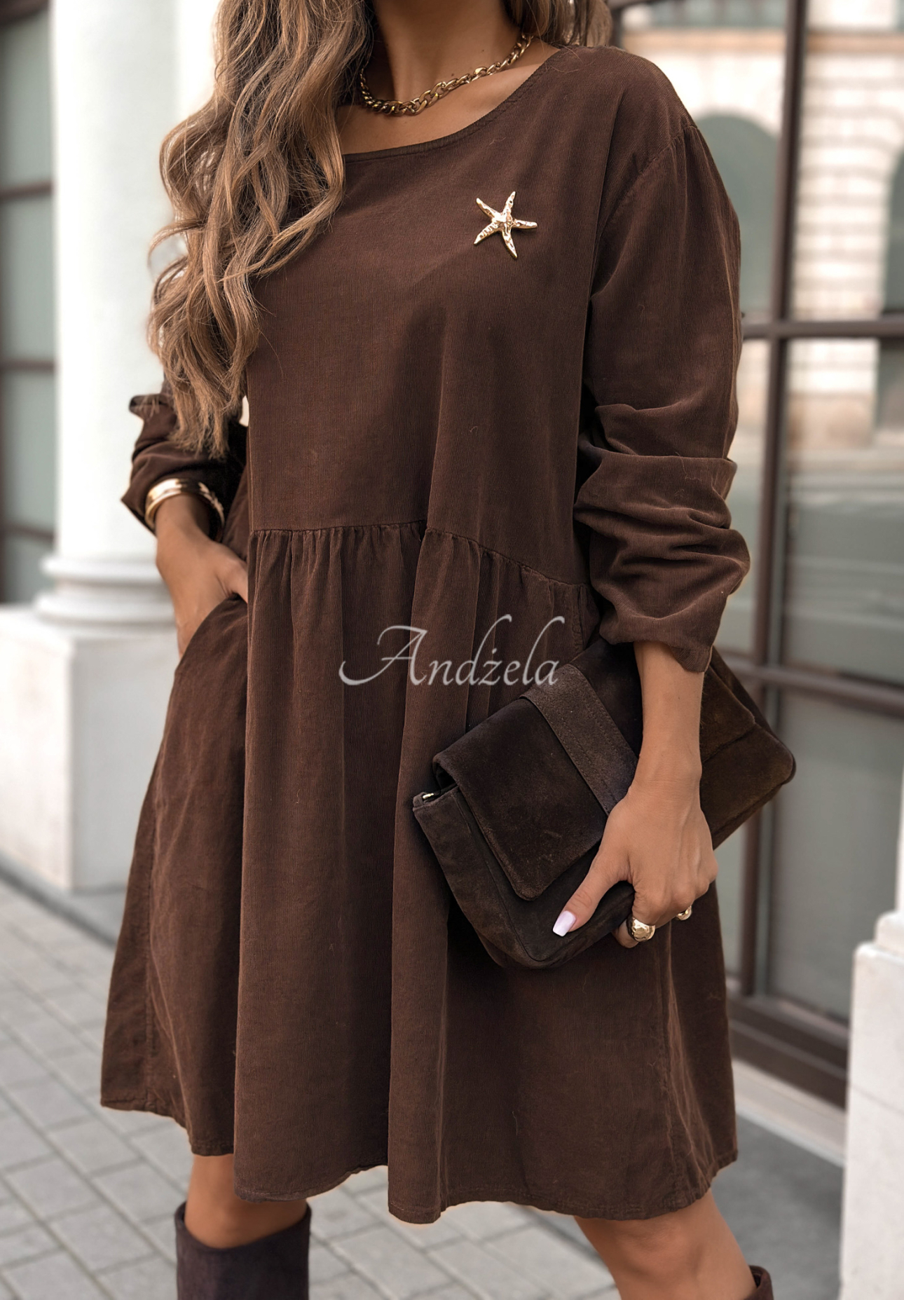 Rochie mini din catifea raiată I Meant That