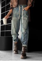 Pantaloni din denim ze ściągaczem baggy That’s Not Me albastre
