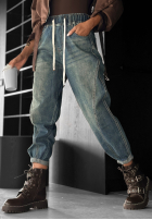 Pantaloni din denim ze ściągaczem baggy That’s Not Me albastre