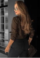 Cămașă z wiązaniem Your Better Side ciocolatie