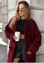 Cardigan lung oversize cu buzunare Marbelio