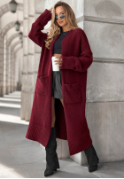 Cardigan lung oversize cu buzunare Marbelio