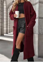Cardigan lung oversize cu buzunare Marbelio