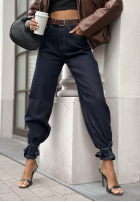 Pantaloni din denim z paskiem Won't Explain bluemarin