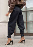 Pantaloni din denim z paskiem Won't Explain bluemarin
