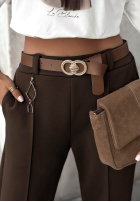 din material textil Pantaloni z paskiem Before You Go ciocolatii