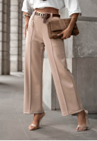 din material textil Pantaloni z paskiem Before You Go mokka