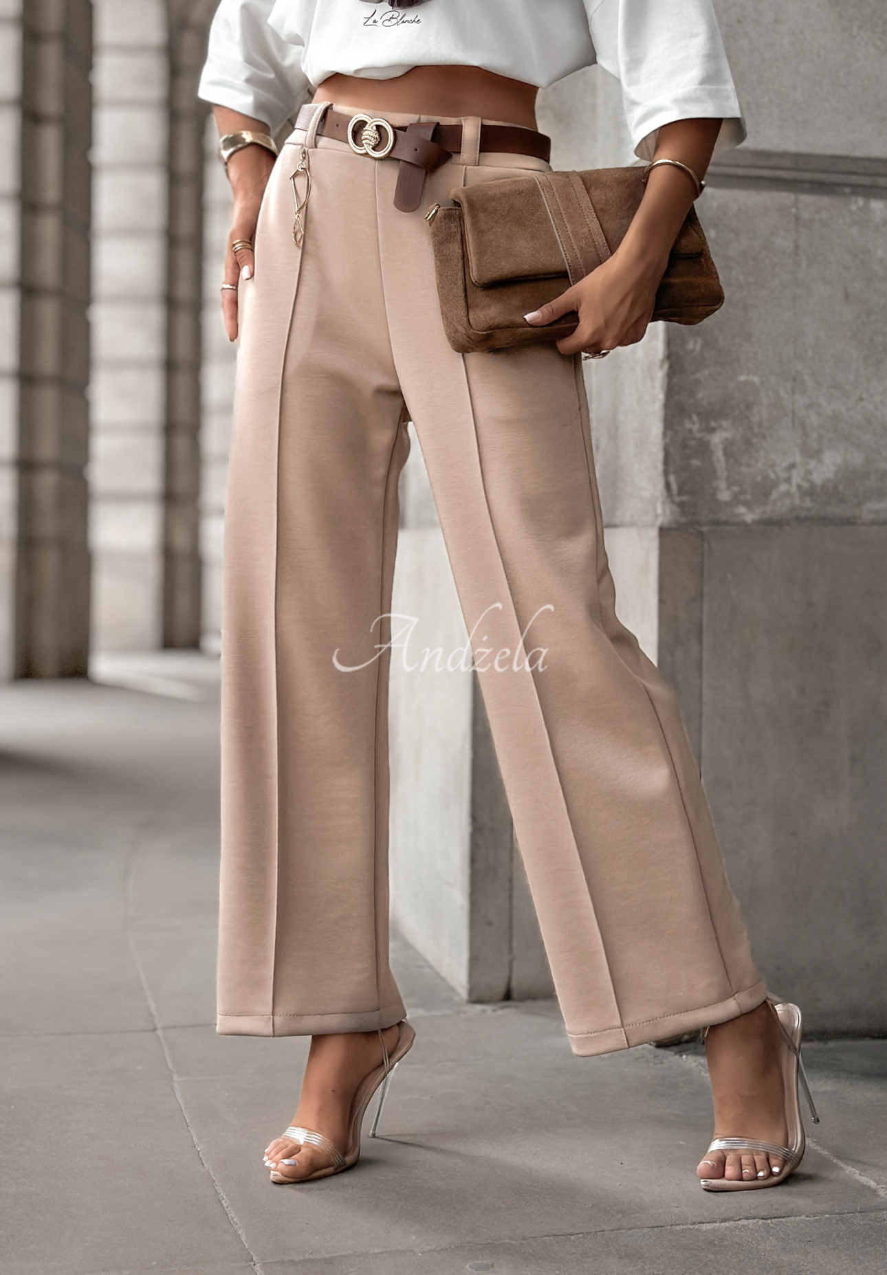 Pantaloni din material cu curea Full Battery