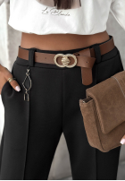 din material textil Pantaloni z paskiem Before You Go negre