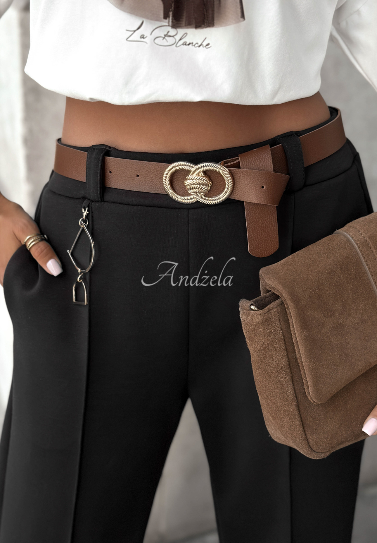 Pantaloni din material cu curea Full Battery
