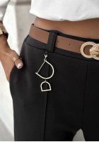din material textil Pantaloni z paskiem Before You Go negre