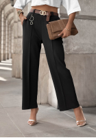 din material textil Pantaloni z paskiem Before You Go negre