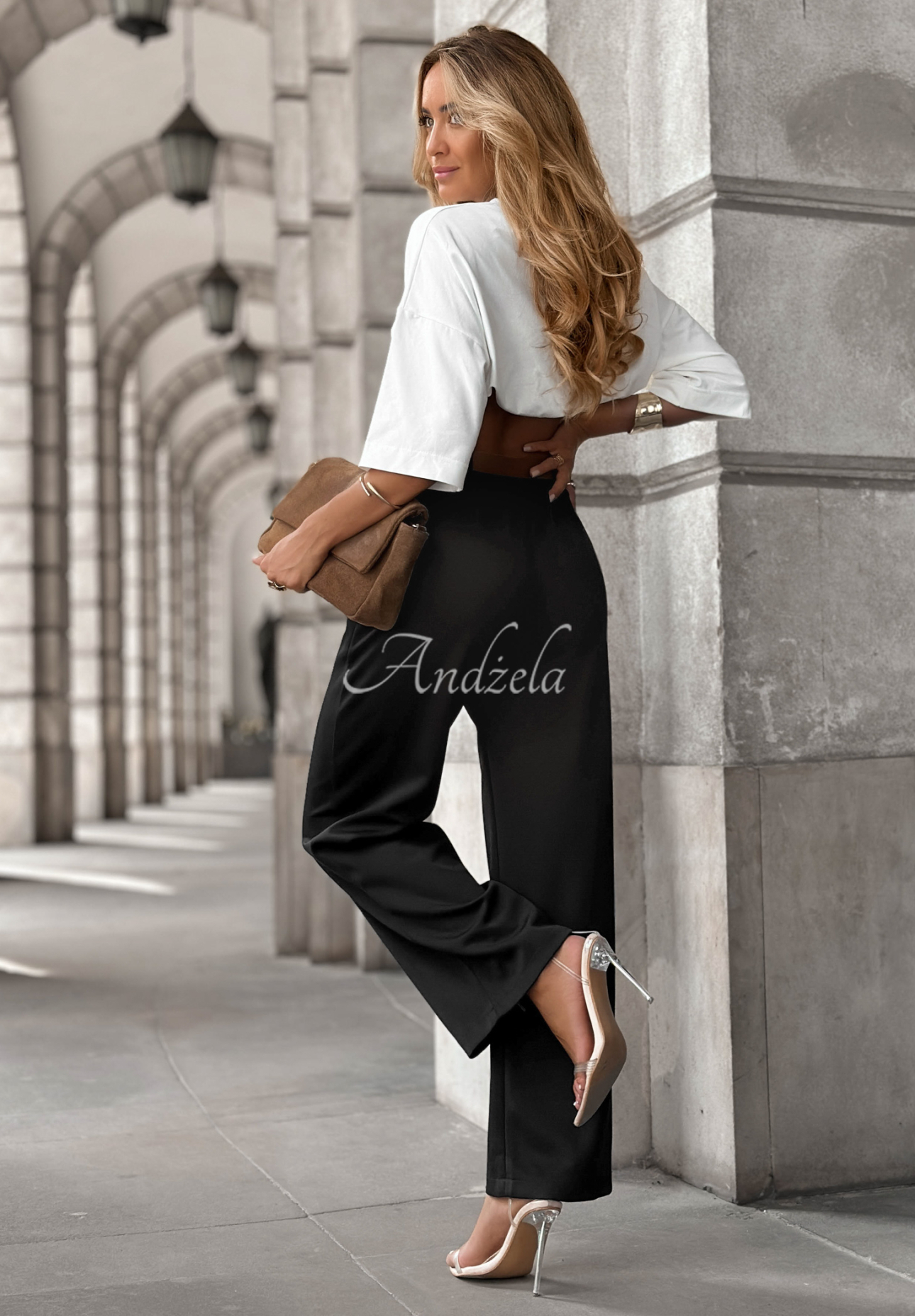 Pantaloni din material cu curea Full Battery
